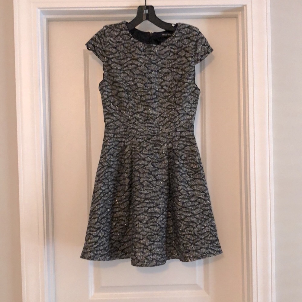 Wells Grace Cap Sleeve Sparkly Tweed Mini Dress